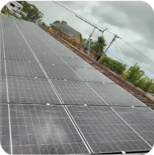 Residential solar panel installation on a rooftop for reducing electricity bills