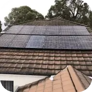 Solar panel installation on a residential rooftop for energy savings