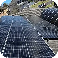 Solar energy system installed on a residential rooftop, supporting clean energy at home