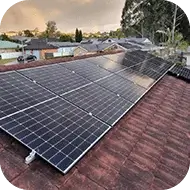 Solar power system installed on a residential roof for clean energy generation