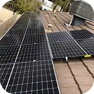  Solar roof installation providing renewable energy to a residential home